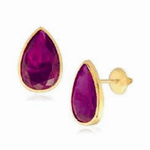 Brinco Ponto de Luz Gota em Ouro 18K
