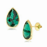 Brinco Ponto de Luz Gota em Ouro 18K