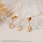 Brinco Gota Pendurada em Ouro 18K