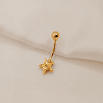 Piercing de Umbigo Estrela com Zircônia em Ouro 18K
