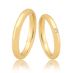 Par de Alianças Love Air em Ouro 18K - com Diamante