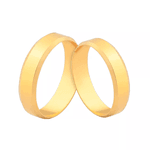 Par de Alianças Chanfradas em Ouro 18K - 4mm