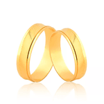 Par de Alianças Diamantadas em Ouro 18K