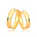 Par de Alianças Côncavas em Ouro 18K 