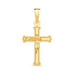 Pingente Cruz Face de Cristo em Ouro 10K - 2,2cm
