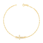 Pulseira Cruz com Zircônias em Ouro 10K