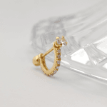 Piercing Argola em Ouro 18K com Zircônias - Helix