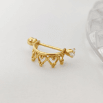 Piercing Coroa em Ouro 18K com Zircônias - Helix 