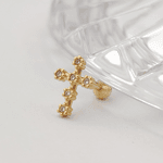 Piercing Cobra em Ouro 18K com Zircônias - Tragus