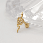 Piercing Cobra em Ouro 18K com Zircônias - Tragus