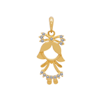 Pingente Filha Menina Vazada com Zircônias - Ouro 18K