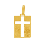 Pingente Placa Oração Pai Nosso em Ouro 18K