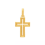 Pingente em Ouro 18K - Cruz Vazada | Polida e Fosca 16mm