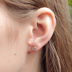 Brinco Coração Tricolor em Ouro 18K