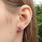 Conjunto de Corrente + Brincos em Ouro 18K - Ametista