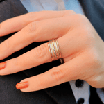 Anel Bicolor Sete Fios em Ouro 18K