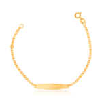 Pulseira Infantil Piastrine com Placa em Ouro 18K