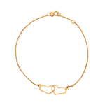 Pulseira Veneziana 2 corações em Ouro 18K