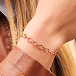 Pulseira Veneziana Símbolo Infinito Ouro 18K com Zircônias
