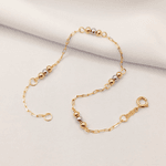 Pulseira Infantil em Ouro 18K Elo Cartier 3 bolinhas