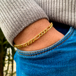Pulseira Groumet 3x1 em Ouro 18K - 21cm