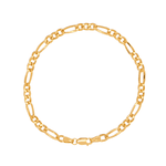Pulseira Groumet 3x1 Batida em Ouro 18K - 20cm
