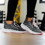 Tênis Feminino Confort Cinza e Rosa