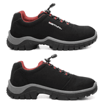 Sapato de Segurança em Microfibra – Preto e Vermelho – Estival – EN10021S2 - CA 44592
