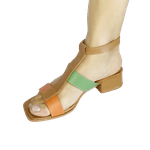 Sandália em Couro Legítimo Preto / OFF WHITE / TERRACOTA - 21150