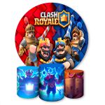 Capa Painel + Trio Capas Cilindros Sublimados Tema Clash Royale 1419