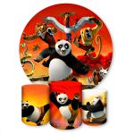 Capa Painel + Trio Capas Cilindros Sublimados Tema Kung Fu Panda 1408
