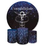 Capa Painel + Trio Capas Cilindros Sublimados Tema Contabilidade 538