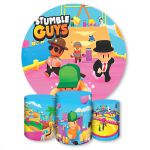 Capa Painel + Trio Capas Cilindros Sublimados Tema Stumble Guys 1446