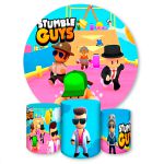Capa Painel + Trio Capas Cilindros Sublimados Tema Stumble Guys 1448