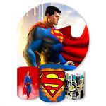 Capa Painel + Trio Capas Cilindros Sublimados Tema Superman 1382