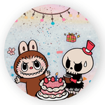 Painel Redondo 50x50 - Labubu