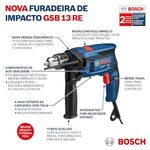 Combo Furadeira De Impacto Gsb 13 Re Bivolt 750W+ Maleta + 5 brocas da Bosch 