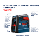 Nível laser de linhas cruzadas 12m GLL 2-12 Bosch