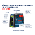 Nível laser de linhas cruzadas 12m GLL 2-12 G Bosch