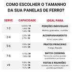 Panela de Ferro Fundido Alça Fixa Tampa de Alumínio Leve 32 - 34 - 36 - 38 cm