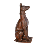 Escultura Cachorro Doberman em Ferro Fundido