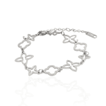 Pulseira Trevo Grande e Trevo Pequeno Aço Inoxidável