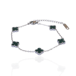 Pulseira Mini Trevo Verde Aço Inoxidável 