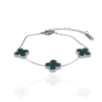 Pulseira Trevo Grande Verde Aço Inoxidável 
