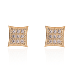 Losango com Zirconias Semijoia Banho de Ouro 18K 