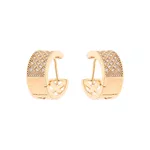Brinco Argola Larga 5 Fileiras de Zircônia Semijoia Banho de Ouro 18K