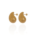Brinco Gota Detalhada Banho de Ouro 18K