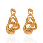Brinco Corações Orgânico Banho de Ouro 18K