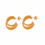 Brinco Argola Correntaria Triplo Banho de Ouro 18K