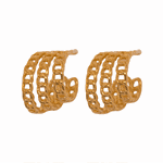 Brinco Argola Correntaria Triplo Banho de Ouro 18K